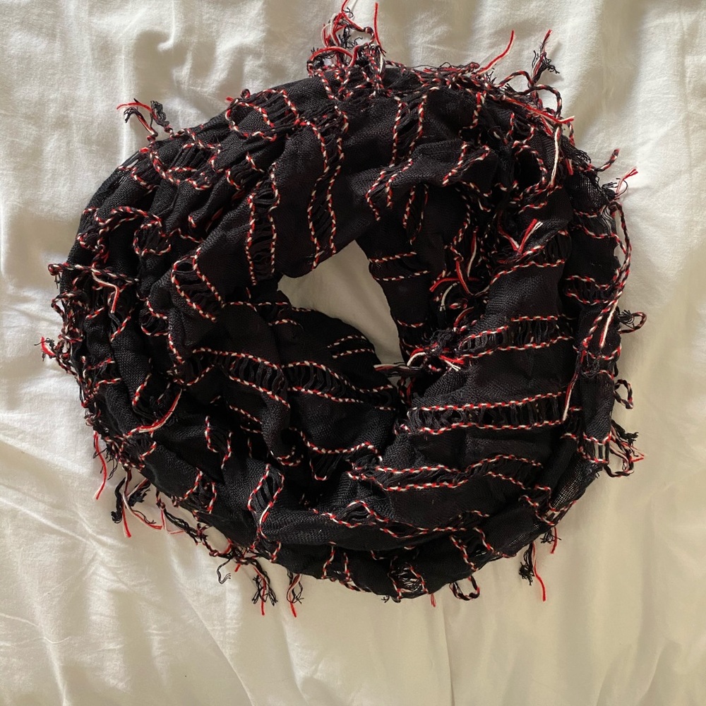 Black and Red Infinity Scarf